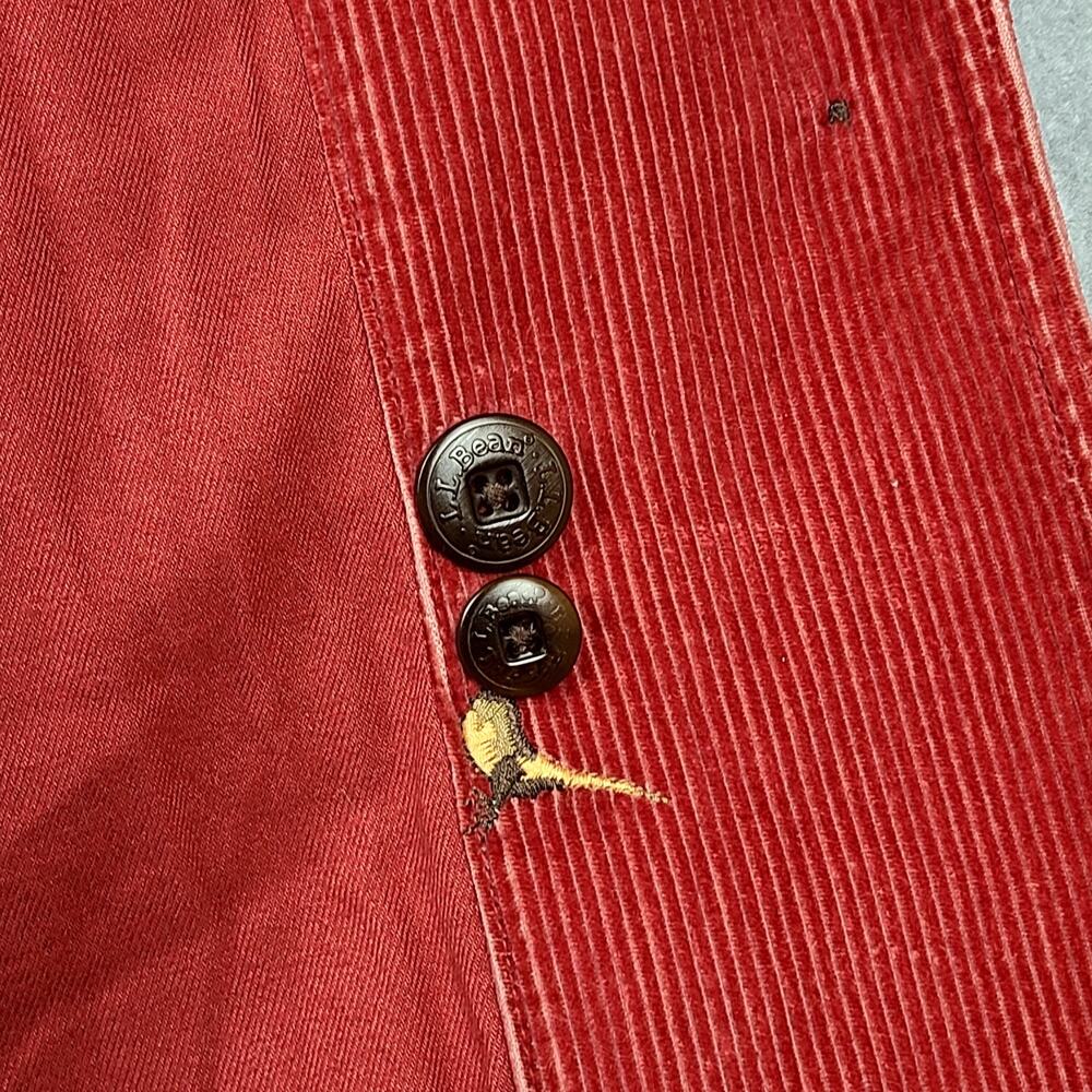 LL Bean Vintage Archive Red Corduroy Pheasant Barn Jacket Coat Women’s Medium - Picture 9 of 16